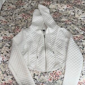 SHEIN White Quilted Women's Hoodie